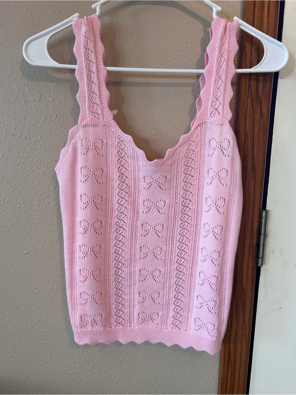 🆕💖Rareraw Pink Bow Pointelle Tank - Picture 5 of 9